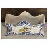 Vintage Hand Painted Henriot Quimper Curved Jardiniere