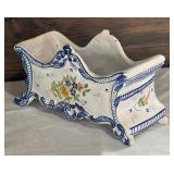 Vintage Hand Painted Henriot Quimper Curved Jardiniere