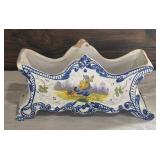 Vintage Hand Painted Henriot Quimper Curved Jardiniere