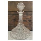 Vintage Crystal Ship Decanter