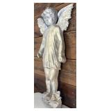 Vintage Cast Iron Gold and Silver Colored Heavy Angel / Stand or Wall Hanging