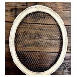 Beautiful Rustic Style Decor including Resin Candleholder, Wall Chicken Wire Decor and Frame