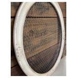 Beautiful Rustic Style Decor including Resin Candleholder, Wall Chicken Wire Decor and Frame