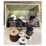 Variety of Crafting Chain Spools including Ball Chain Spool and More (New and Used) with Green Box