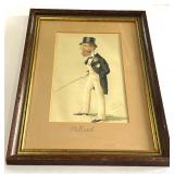 Vintage Vanity Fair Caricature Framed Print Titled "Petrarch" Depicting George Robert Hay-Drummond, Viscount Dupplin, Later the 13th Eral of Kinnoull