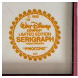 The 1940 Walt Disney Company Limited Edition Framed Serigraph "Pinocchio" with COA
