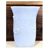 Vintage USA Red Wing Vase 1105  in Light Blue-Gray Color and Salmon-Pink Inside