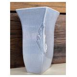 Vintage USA Red Wing Vase 1105  in Light Blue-Gray Color and Salmon-Pink Inside