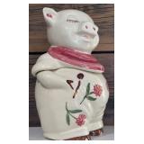 Shawnee Vintage Cookie Jar & Lid #44 Smiley Pig