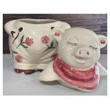 Shawnee Vintage Cookie Jar & Lid #44 Smiley Pig