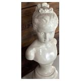 Vintage Alexander Backer Chalk Ware Bust Après Houdini of Young Woman, Reproduction