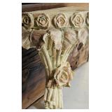 Beautiful Lot of Decor including Tray, Clock and Distressed Flower Bouquet Wall Sconce Shelf