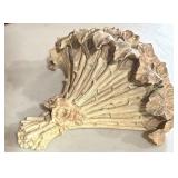 Beautiful Lot of Decor including Tray, Clock and Distressed Flower Bouquet Wall Sconce Shelf