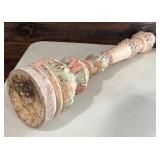 Handmade / Painted Large New Mexico Wooden Candlestick Holder