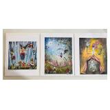 Set of Three Unframed Art Prints by Heather Renaux
