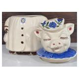 Vintage "Winnie" USA Shawnee Cookie Jar / Pottery Blue Color