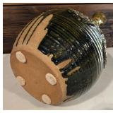 Vintage Gorgeon by Forgarty Pottery Vessel with Glazed Intricate Raised Patterns