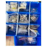 Assorted Metal Crafting Beads in Plastic Organizer Case