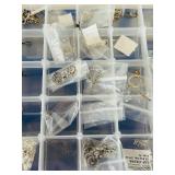 Assorted Metal Crafting Beads in Plastic Organizer Case