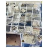 Assorted Metal Crafting Beads in Plastic Organizer Case