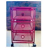 Three Drawer Metal Rolling Storage Cart