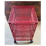Three Drawer Metal Rolling Storage Cart