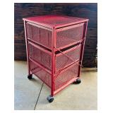 Three Drawer Metal Rolling Storage Cart