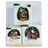 Set of 3 Department 56 Christmas Village Buildings with Boxes