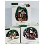 Set of 3 Department 56 Christmas Village Buildings with Boxes