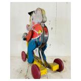 Vintage Fisher-Price Pull Toy Elephant on a Scooter
