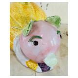 Vegetable and Pig Ceramic Soup Tureen with Lid and Ladle