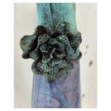 22-Inch Decorative Metal Hand Sculpture with Flower Detail