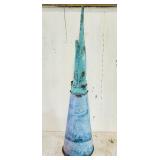 22-Inch Decorative Metal Hand Sculpture with Flower Detail