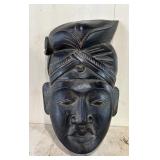 13" Carved Wood Tribal Wall Mask
