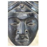 13" Carved Wood Tribal Wall Mask