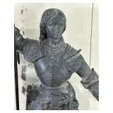 Metal Joan of Arc Statue with Flag