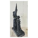 Metal Joan of Arc Statue with Flag