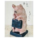 Vintage Metal Pig Piggy Bank