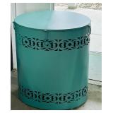 Metal Hamper with Decorative Cutout Design