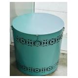Metal Hamper with Decorative Cutout Design