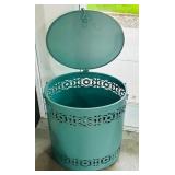 Metal Hamper with Decorative Cutout Design