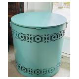 Metal Hamper with Decorative Cutout Design