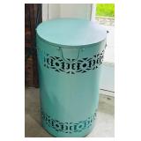 Metal Hamper with Decorative Cutout Design