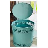 Metal Hamper with Decorative Cutout Design