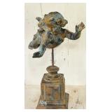 Cherub Sculpture on Decorative Pedestal