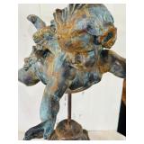 Cherub Sculpture on Decorative Pedestal