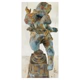 Cherub Sculpture on Decorative Pedestal