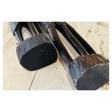 Pair of Vintage African Wood Carved Tribal Statues