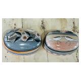 Set of 2 Handpainted Ceramic Boxes with Bird and Floral Motifs