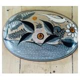 Set of 2 Handpainted Ceramic Boxes with Bird and Floral Motifs